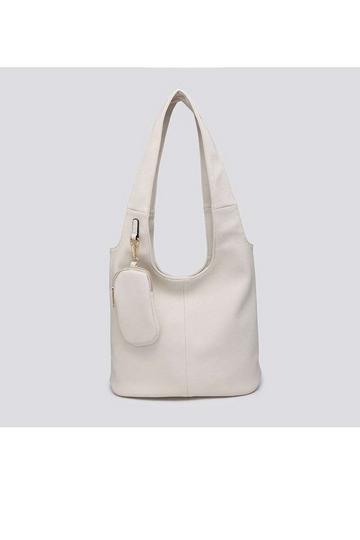 Beige Elegant Chic 2-in-1 Shoulder Bag with Detachable Wallet