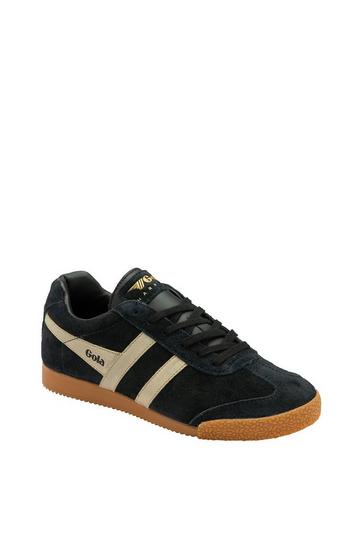 'Harrier Mirror' Suede Lace-Up Trainers Black