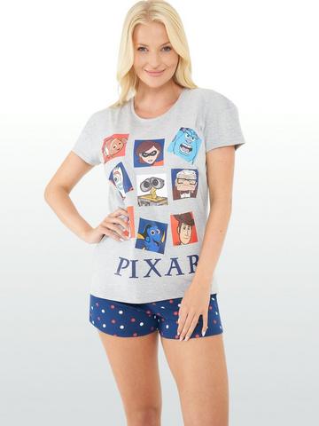 Grey Pixar Toy Story Finding Nemo Monsters Inc Womens Pyjamas