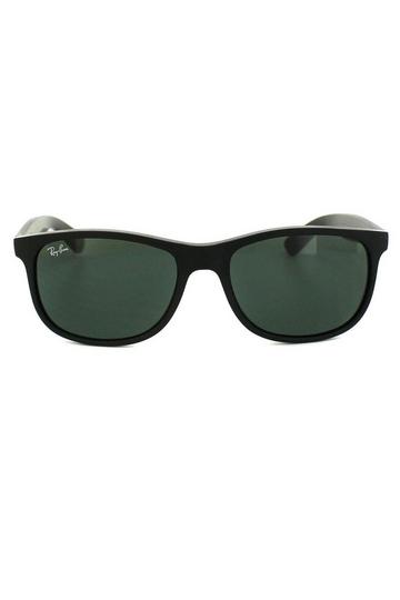 Aviator Matte Black Green Andy 4202 Sunglasses Black