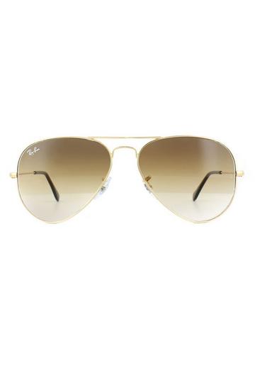 Aviator Gold Brown Gradient Aviator 3025 Sunglasses Gold