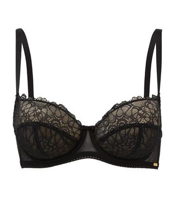 Swirl Non Padded Balcony Bra - Black Black