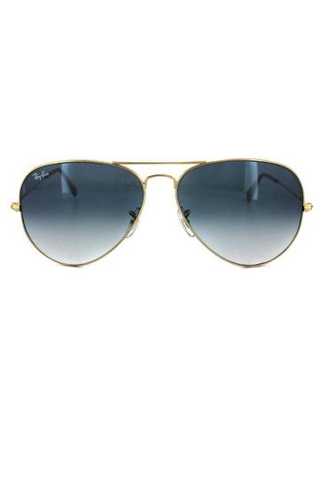 Aviator Gold Gradient Light Blue Sunglasses Gold