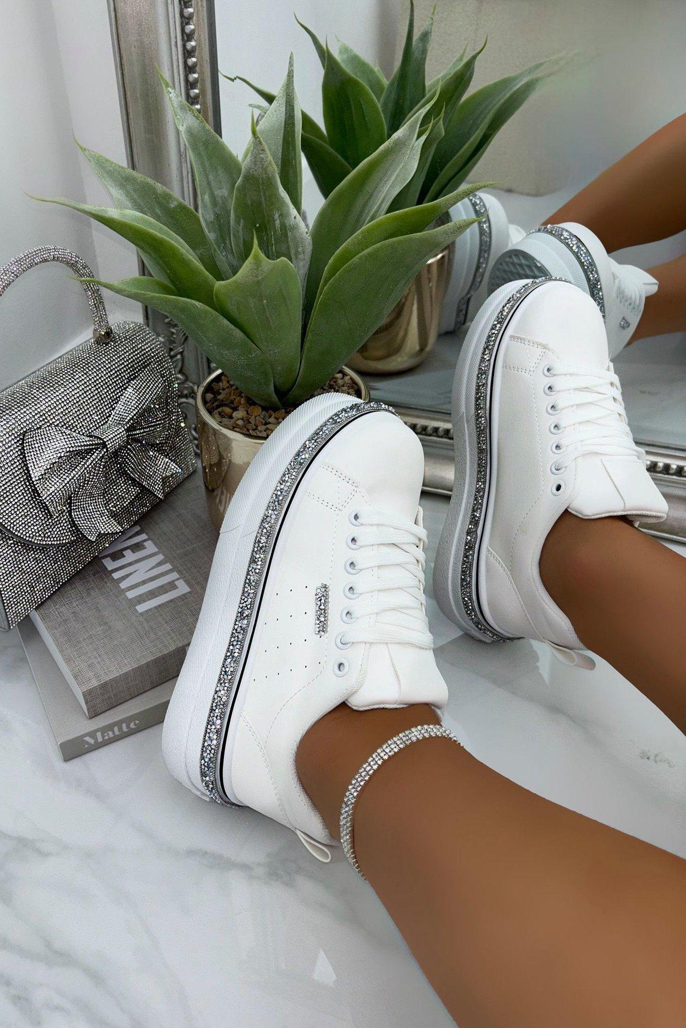 Sparkly wedge trainers 2025