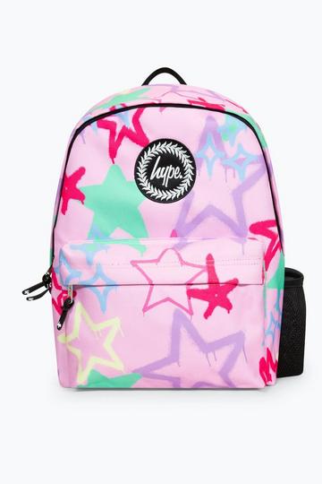 Pink Pink Graffiti Stars Badge Backpack