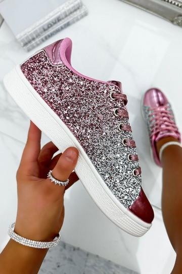 Glitter Ombre Trainers Pink