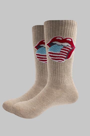 US Tongue Ankle Socks White