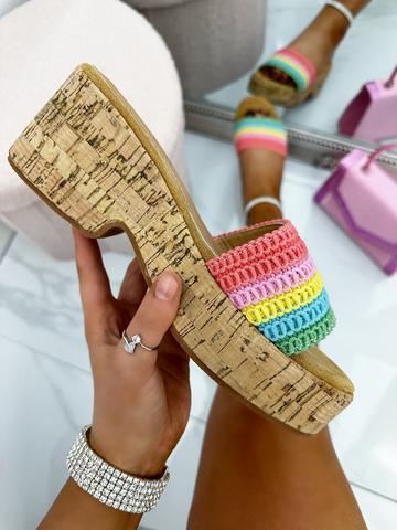 Flatform Cork Sliders Multi