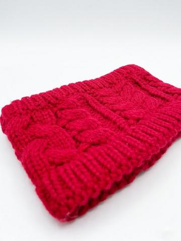 Red Cable Knitted Headband Red