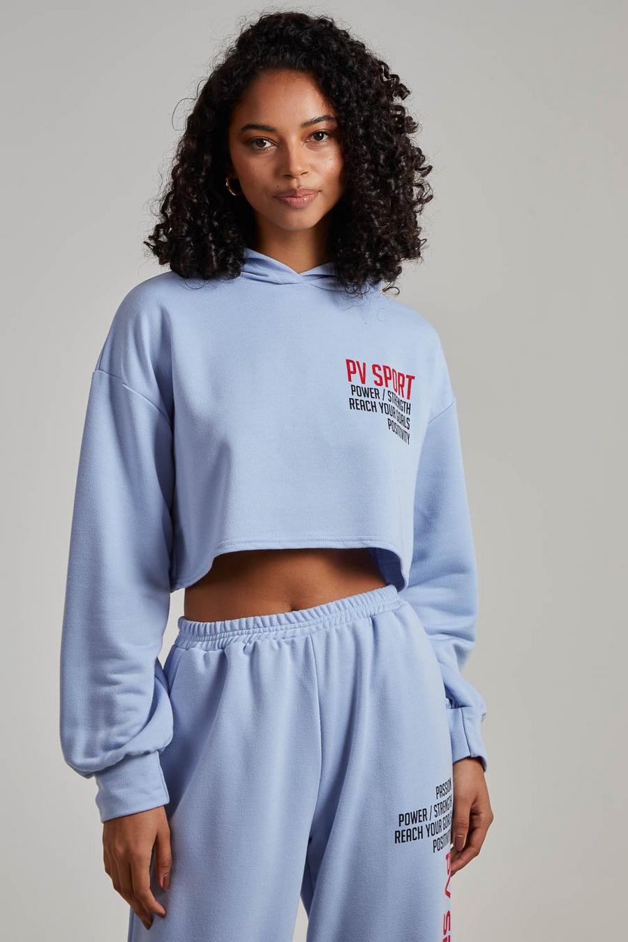 Light blue PV Sport Cropped Hoodie image number 1