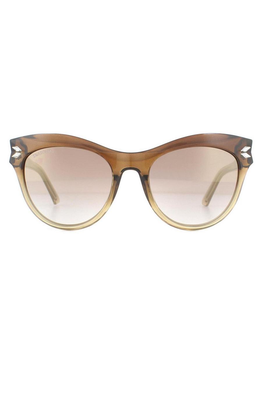 Cat Eye Brown Gradient Brown Gradient Gold Mirror Sunglasses image number 1