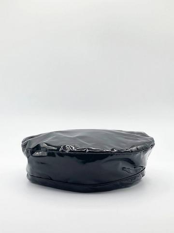 Wet Look Beret In Black Black