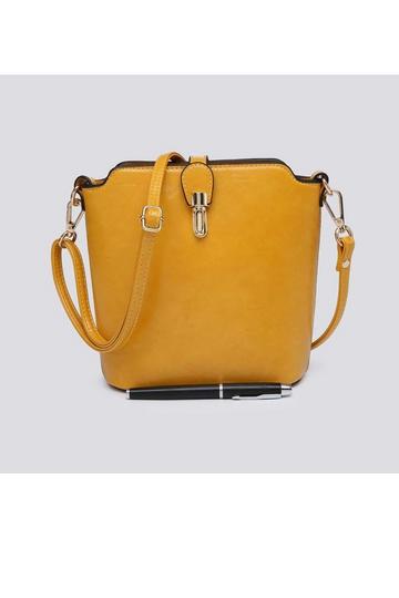 Yellow Classic Small Push Bucklet Crossbody Bag Messenger Bag