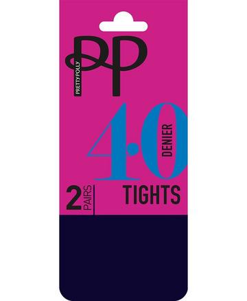 Everyday Opaques 40 Denier Tights 2 Pair Pack - Navy Navy