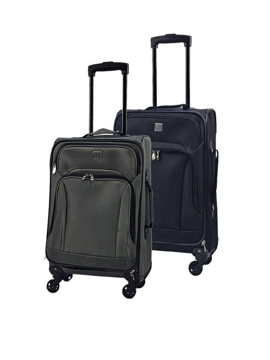 Black Lightweight Suitcase 4 Wheel Luggage Travel Soft Cabin Bag