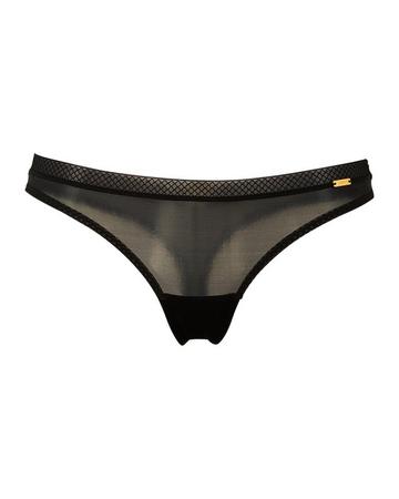 Black Glossies Thong - Black