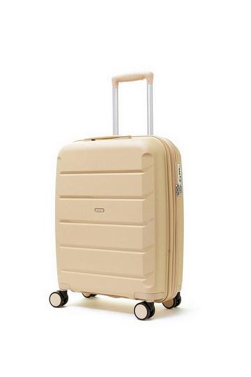 Beige Tulum 8 Wheel Hardshell Expandable Suitcase Small