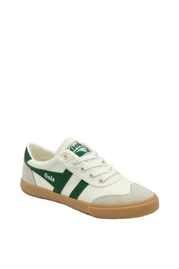 'Badminton' Canvas Lace-Up Trainers Off White