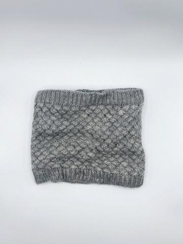 Grey Fleece Lined Textured Neck Warmer