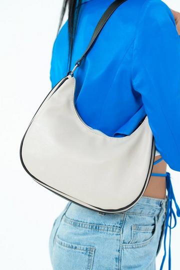 Beige Curved Shoulder Bag