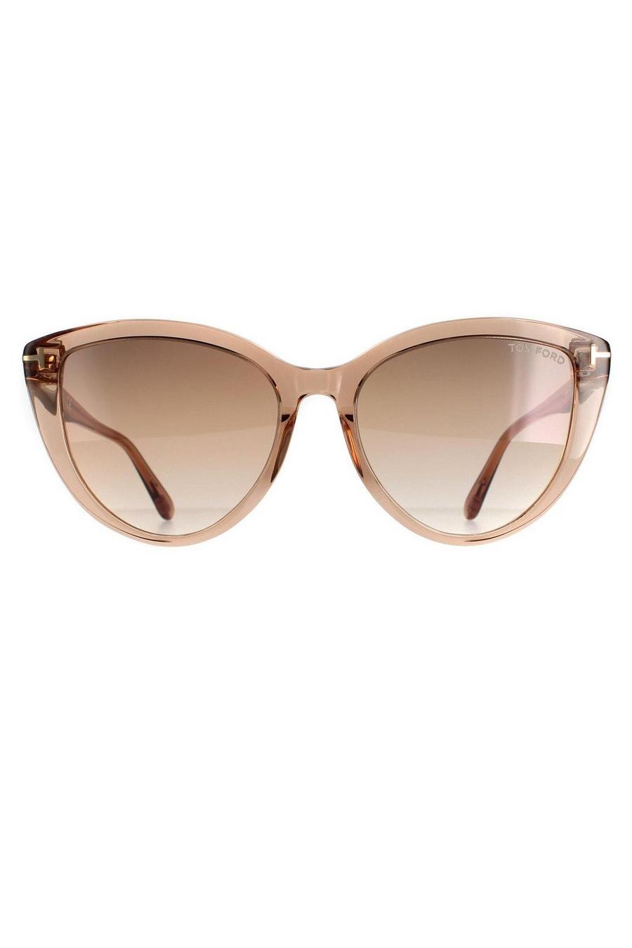Cat Eye Shiny Light Brown Brown Mirror FT0915 Isabella Sunglasses image number 1