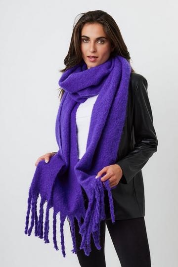 Oversized Chunky Blanket Scarf Purple