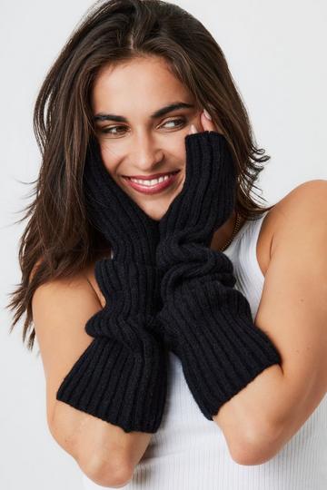 Black Knitted Arm Warmers