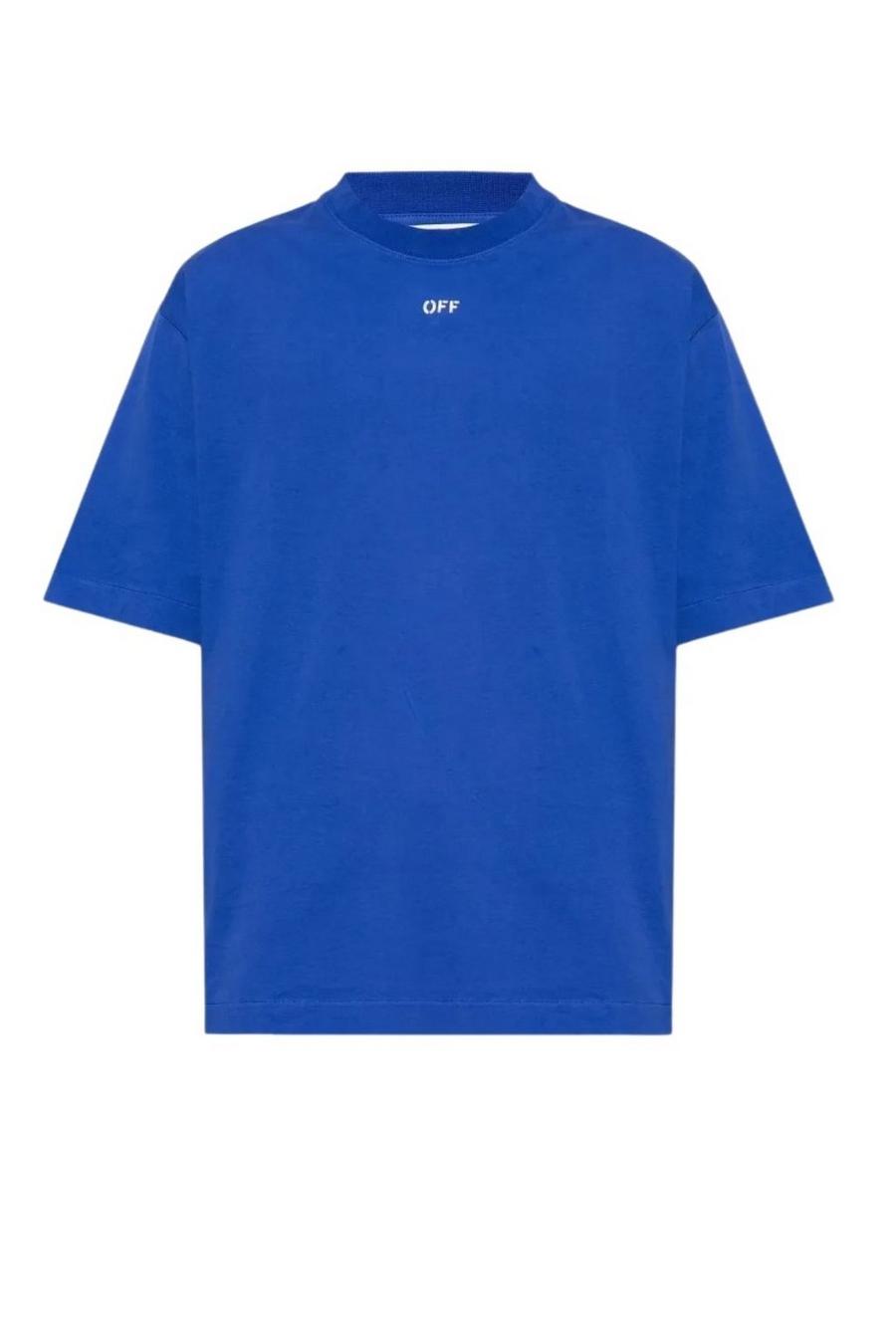 OFF Stamp Logo Skate Fit Dark Blue T-Shirt