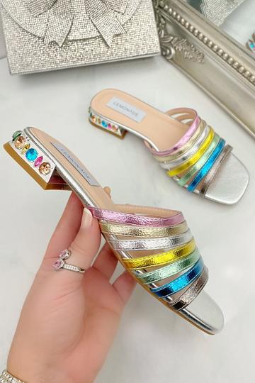 Sparkly Treasure Heel Sliders Silver