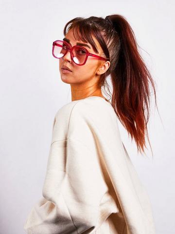 Ombre Lense Oversized Sunglasses Pink