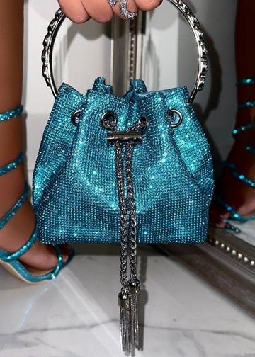 Crystal Goddess Handbag Bright Blue