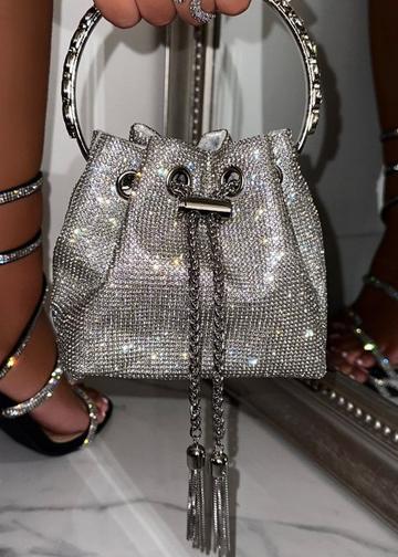 Crystal Goddess Handbag Silver