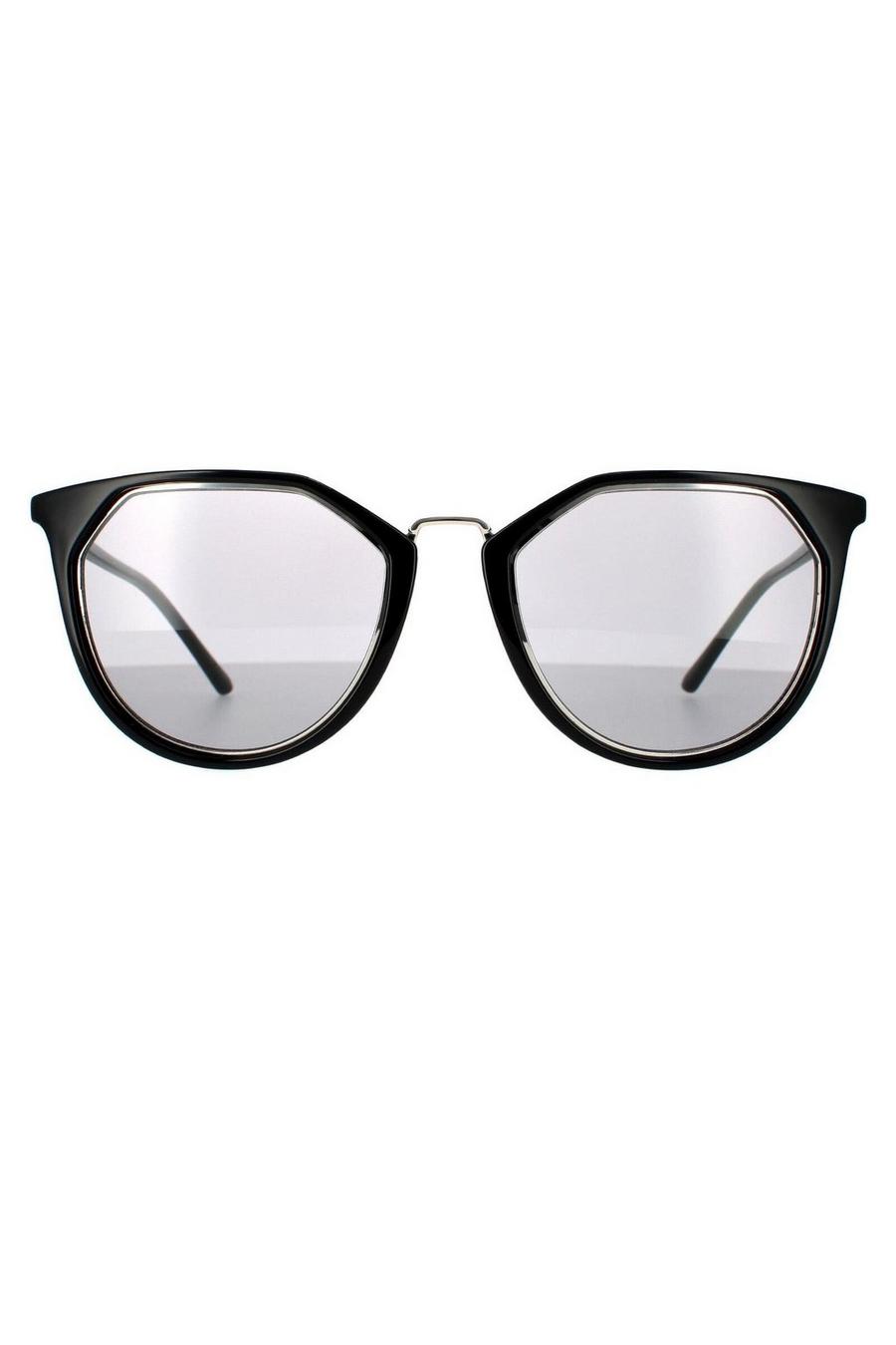 Round Black Grey Sunglasses