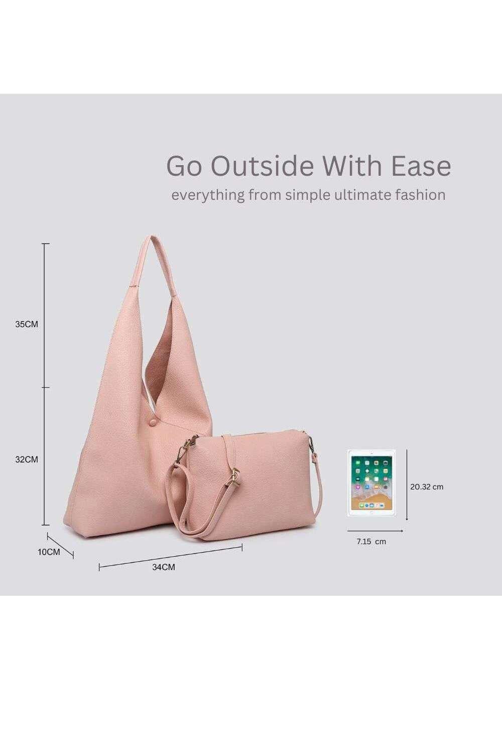 Large 2in1 Hobo Slouch Tote PU Leather Handbag With Roomy purse boohoo UK