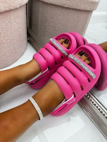 Crystal Ultra Comfort Sandals Pink