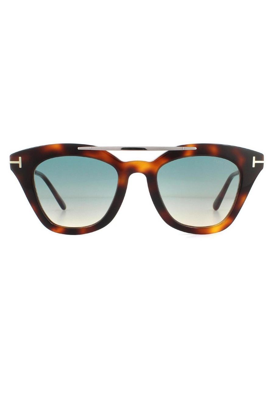 Brown Cat Eye Blonde Havana Blue Gradient Sunglasses image number 1