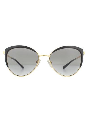 Black Cat Eye Light Gold Black Dark Grey Gradient Sunglasses