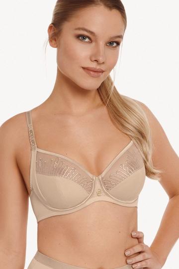 'Ivonne' Underwired Full Cup T-shirt Bra (Fuller Bust) Natural