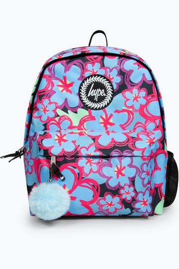 Blue Flowers Badge Backpack Multi