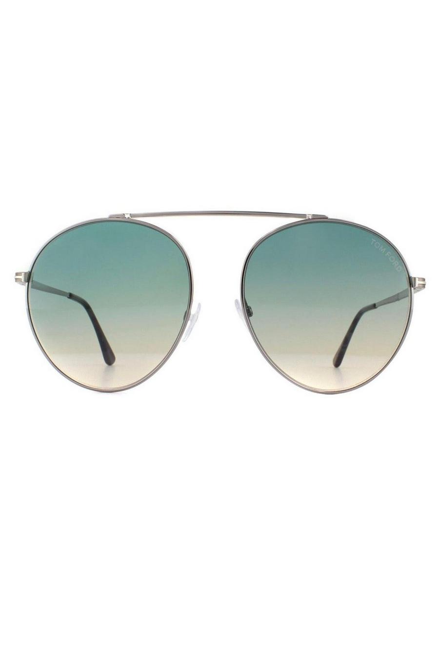 Aviator Silver Green Yellow Gradient Sunglasses image number 1