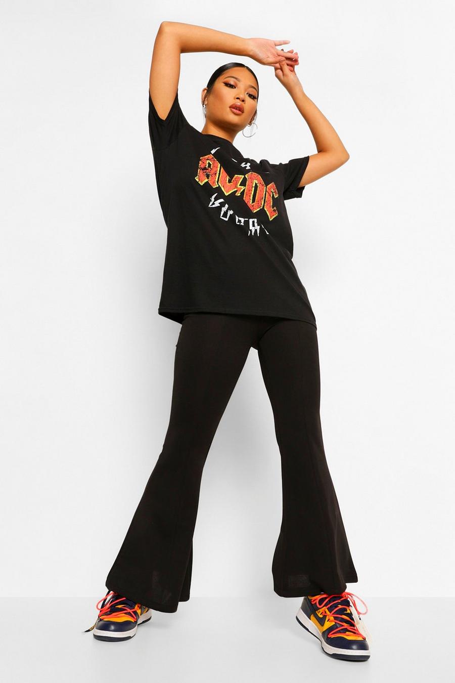 Black Petite Fitted Flare Pants image number 1
