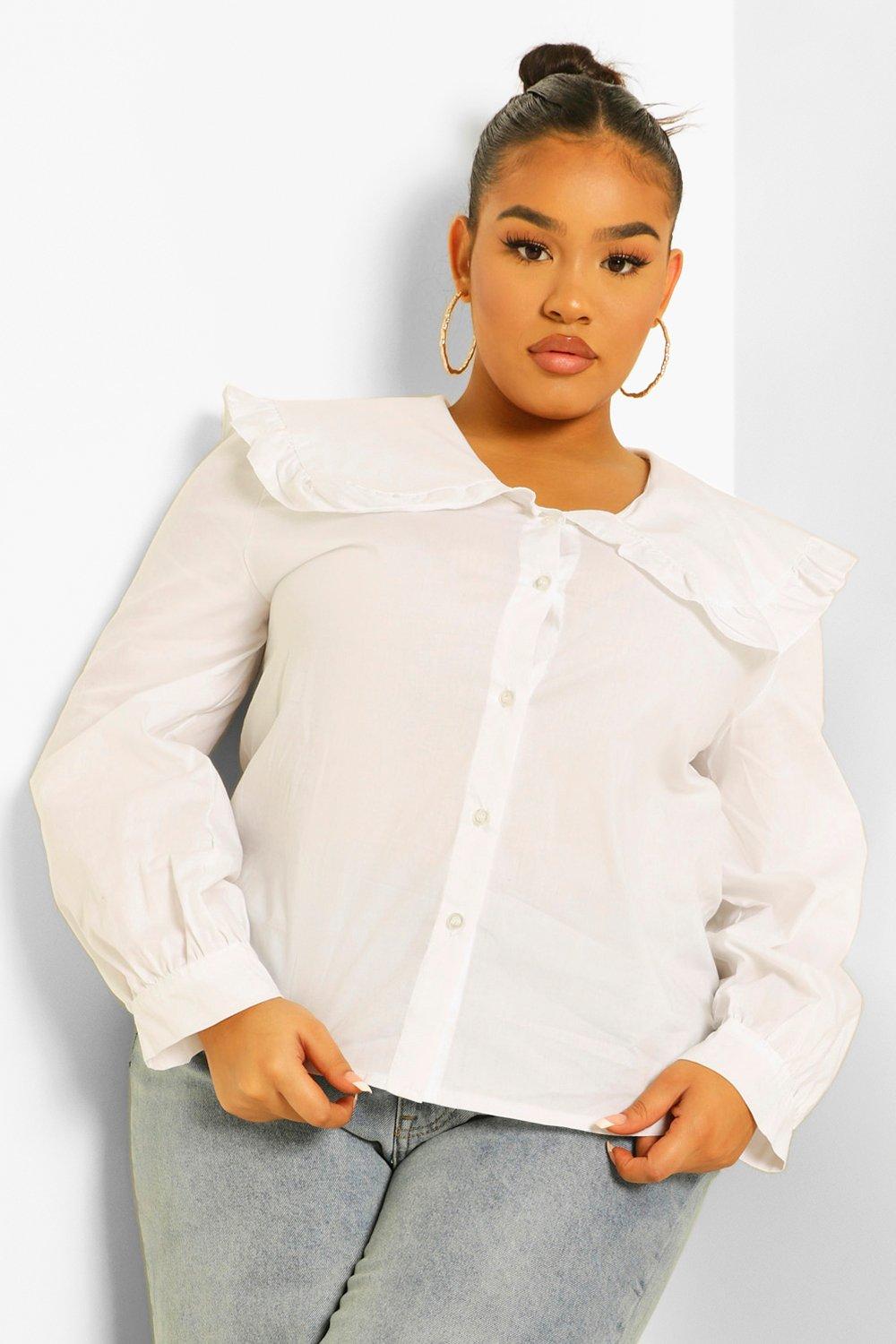 plus size peter pan collar blouse