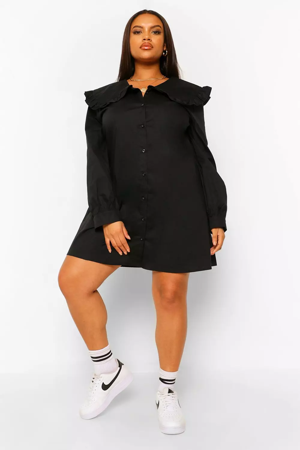 Peter pan collar store shirt plus size