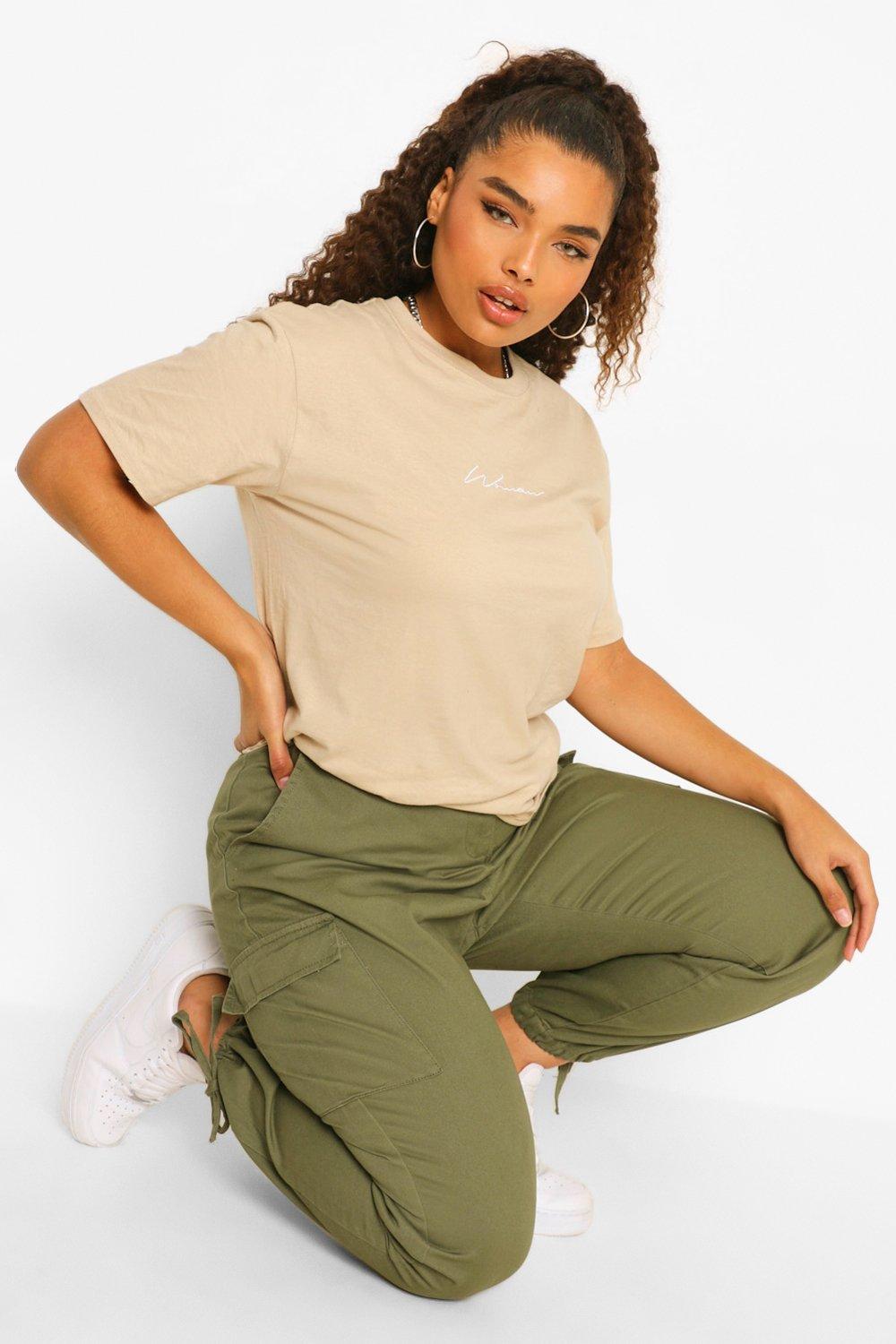 plus size twill joggers