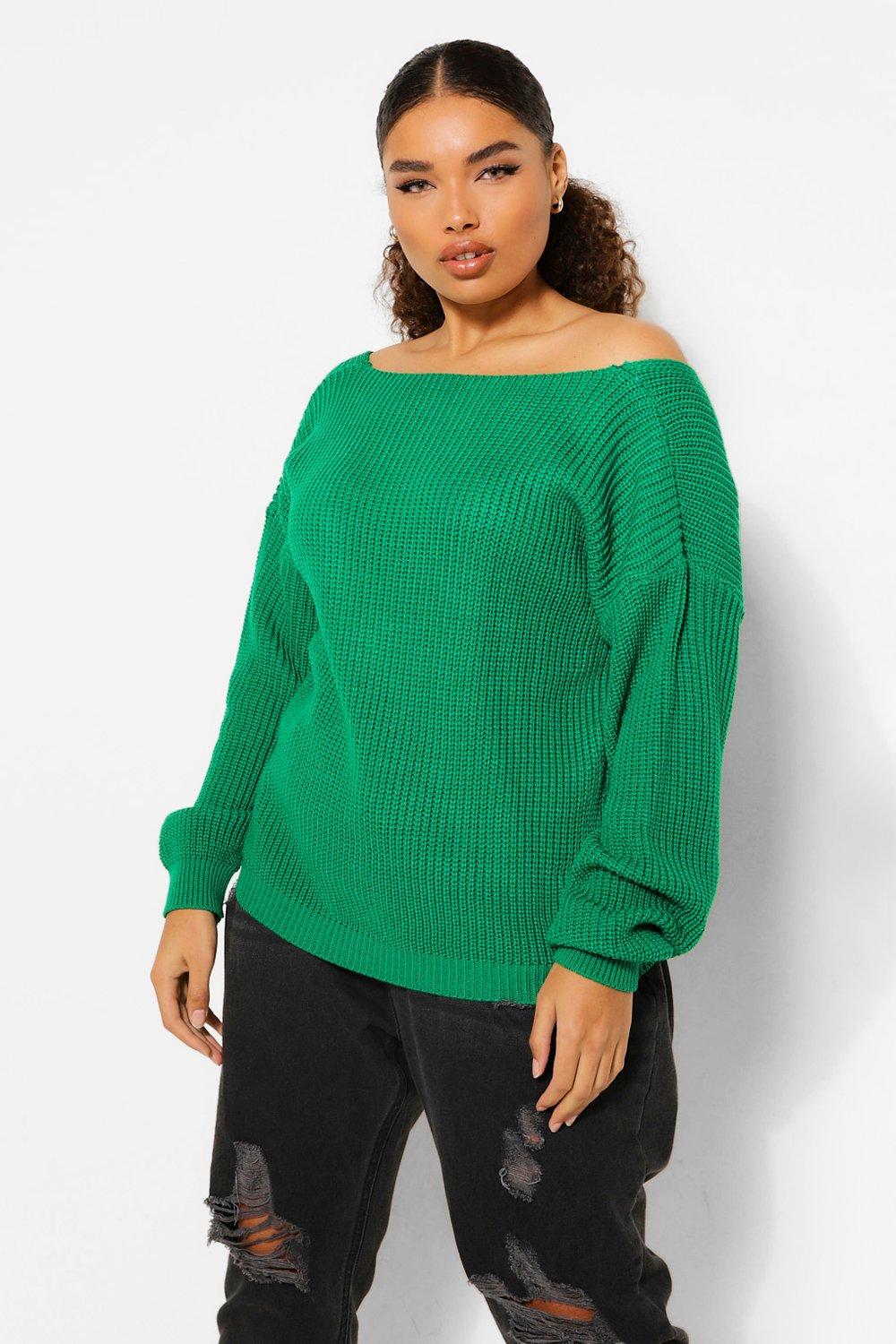 green oversized jumper
