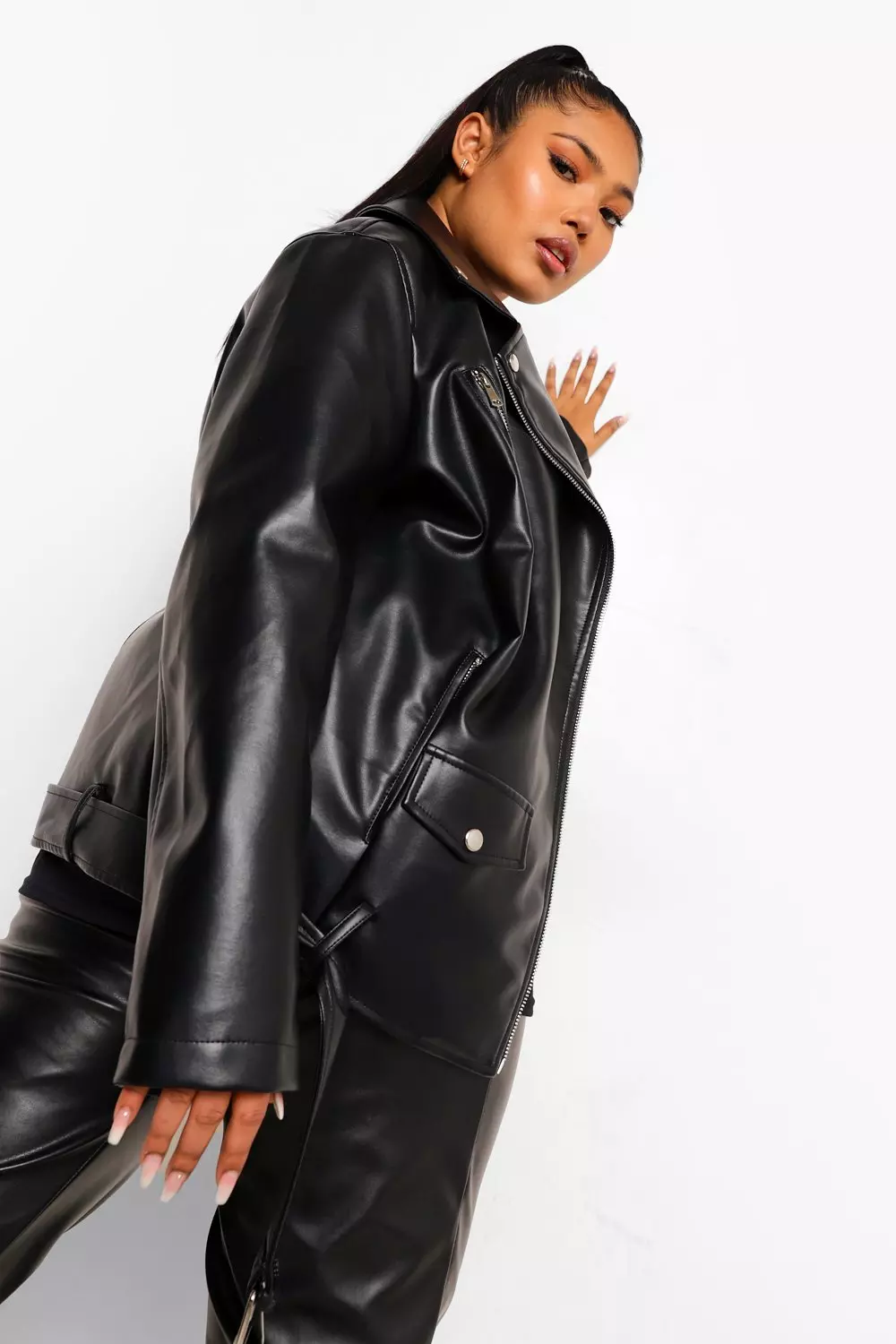 Longline biker coat online