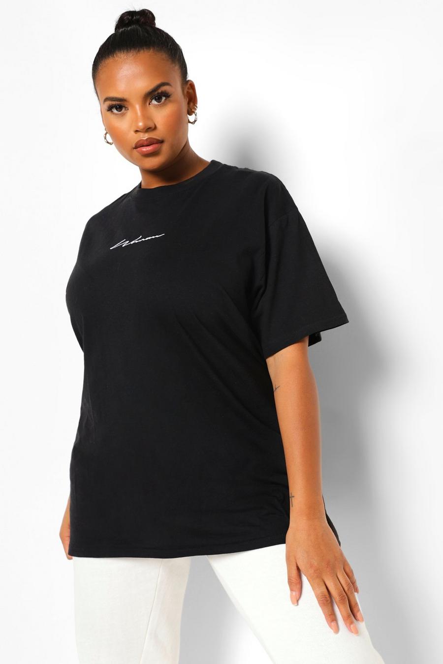 Plus Woman Embroidered Boyfriend T-shirt image number 1