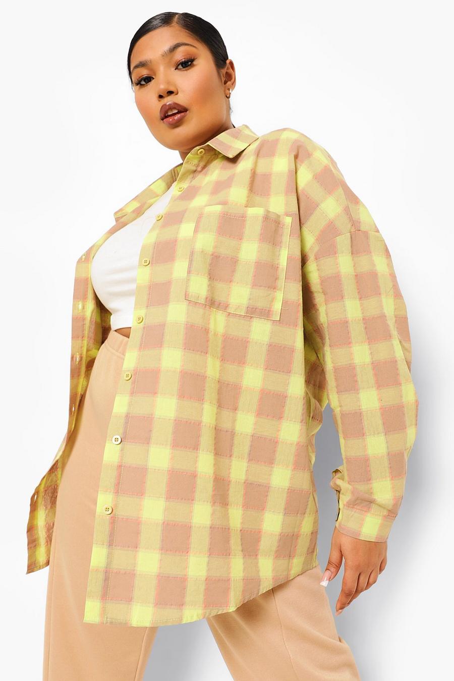 Lime Plus Lost Love Back Print Flannel Boyfriend Shirt image number 1