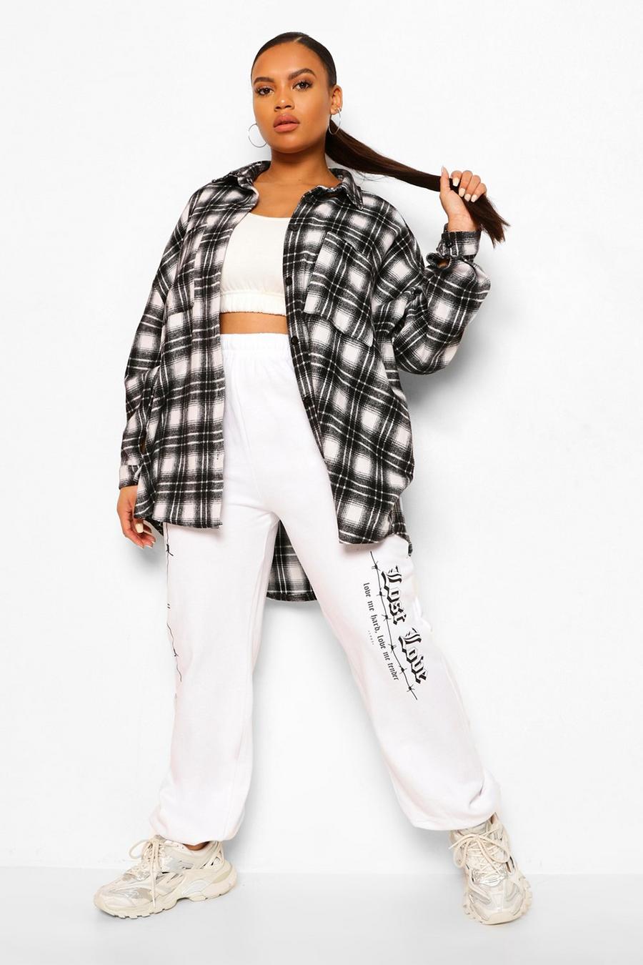 White Plus Lost Love Barbed Wire Boyfriend Track Pants image number 1