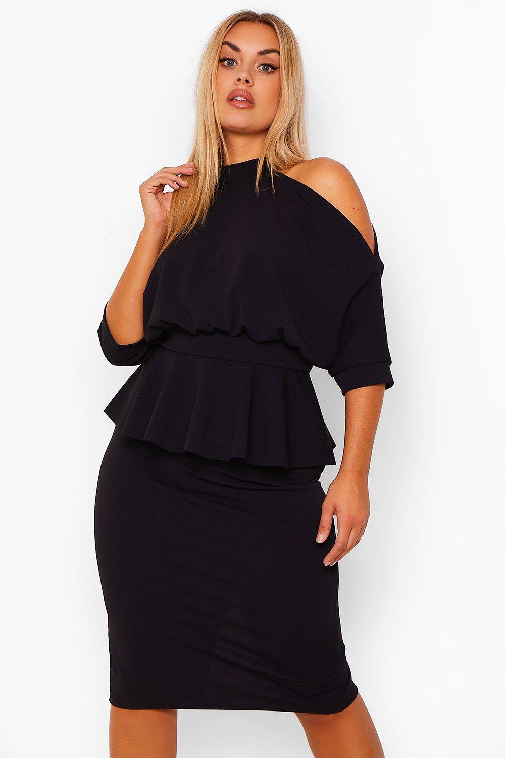 Boohoo peplum cheap dress